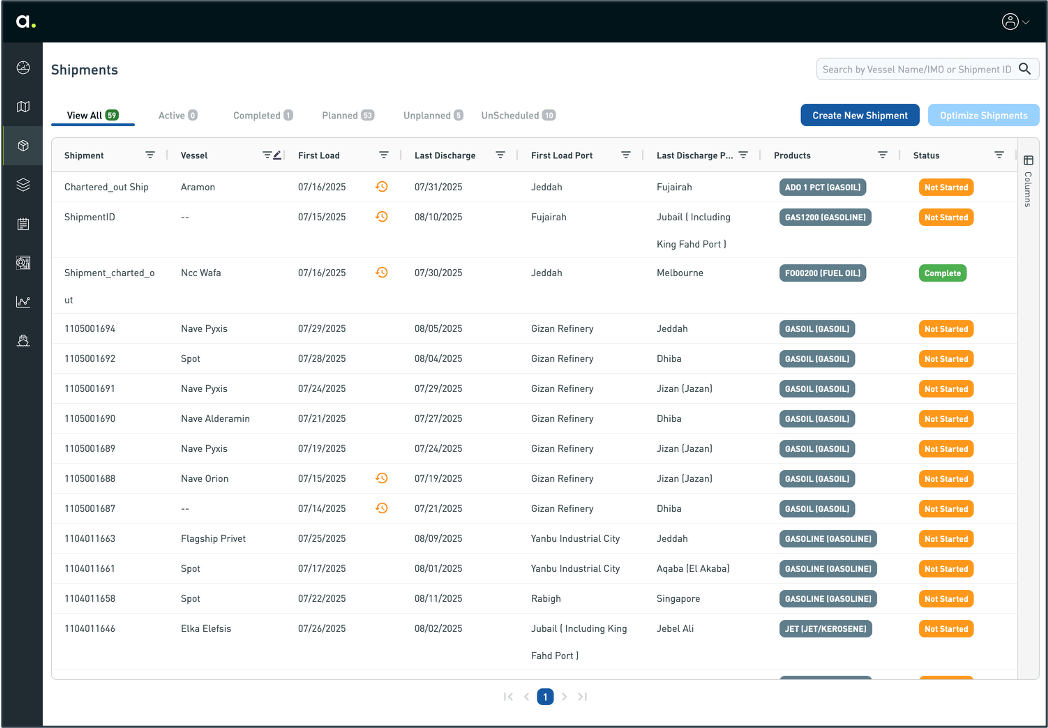 Shipments – manages and optimizes your cargo operations